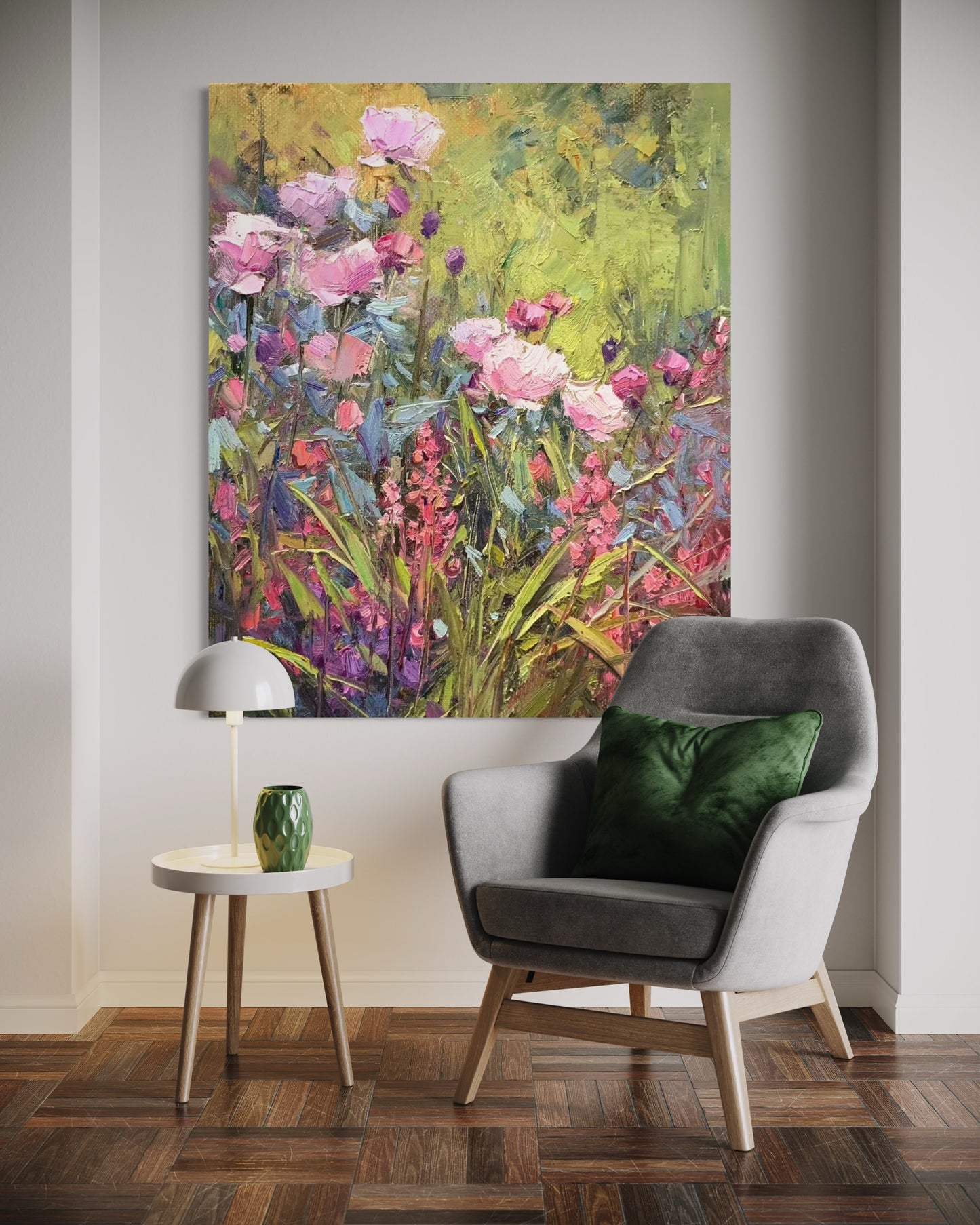 Vibrant Wildflowers Oil Painting