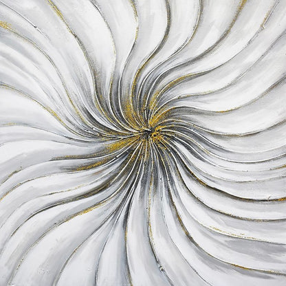 3D Textured Original Oil Painting on Canvas Golden Curve Radial Abstract Acrylic Painting