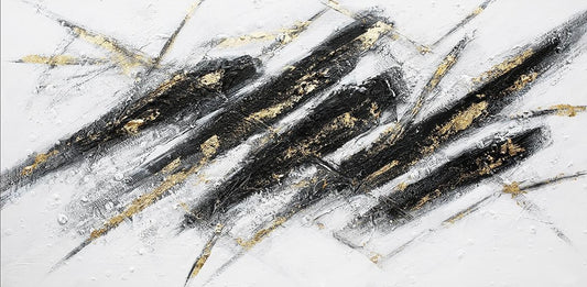 3D Textured Original Oil Painting on Canvas Black line Large Abstract Acrylic Painting