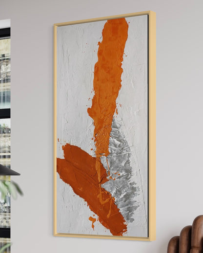 3D Textured Original Oil Painting on Canvas Golden & White & Orange Large Abstract Acrylic Painting