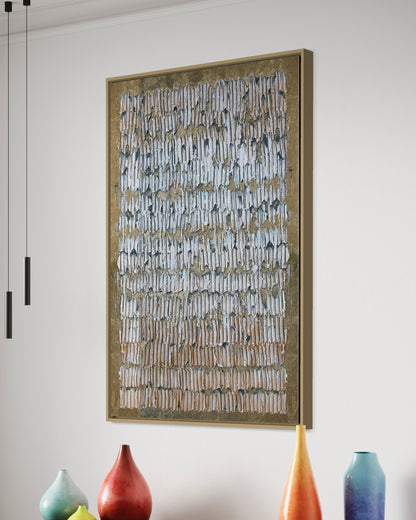 3D Textured Original Oil Painting on Canvas Golden Rectangle Large Abstract Acrylic Painting