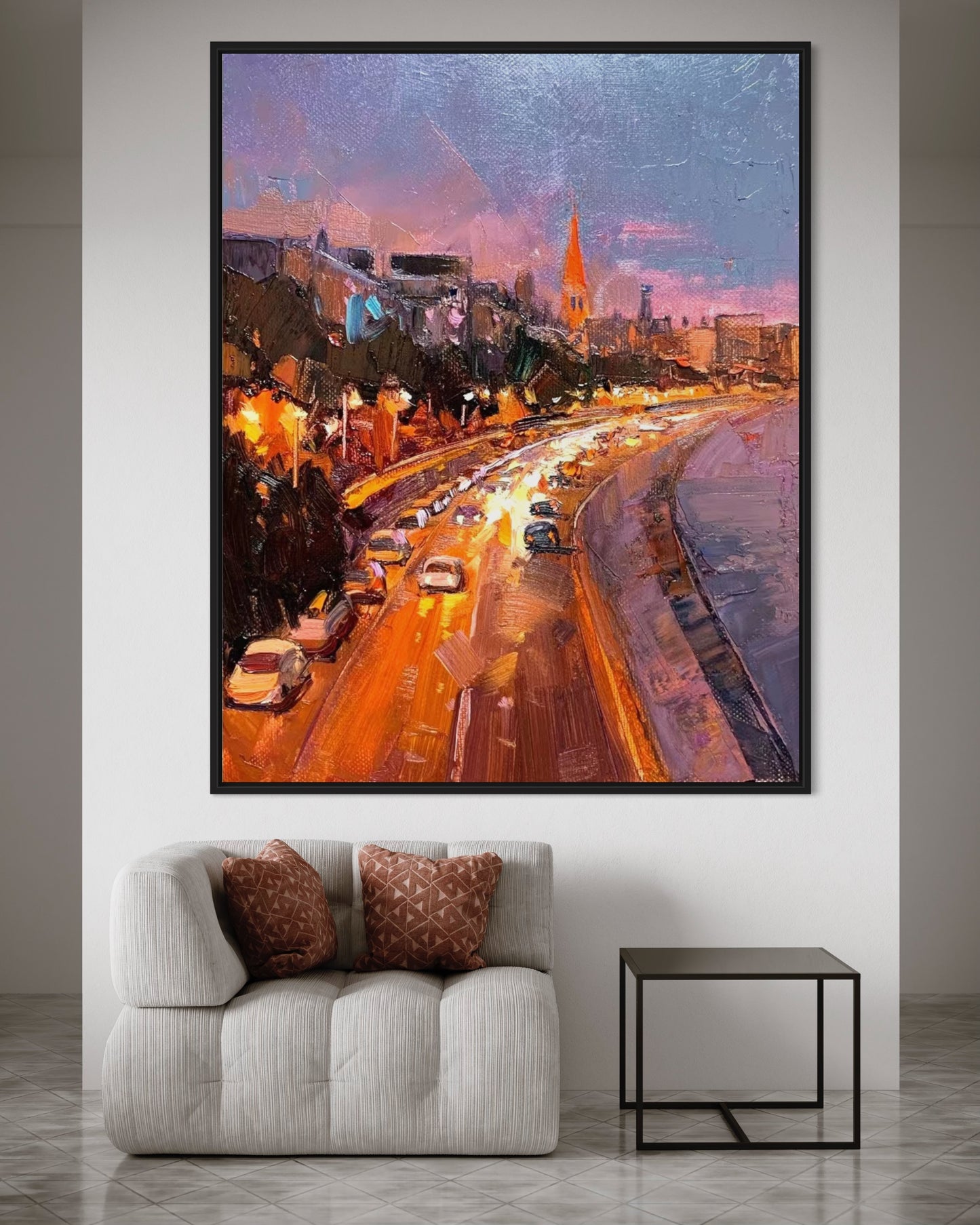 Cityscape at Dusk Oil Painting