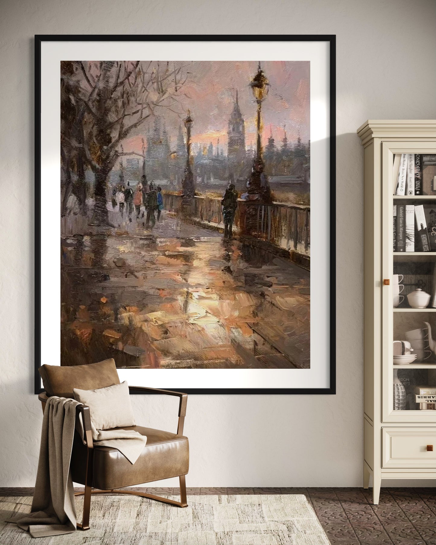 Rainy Evening in London Oil Painting