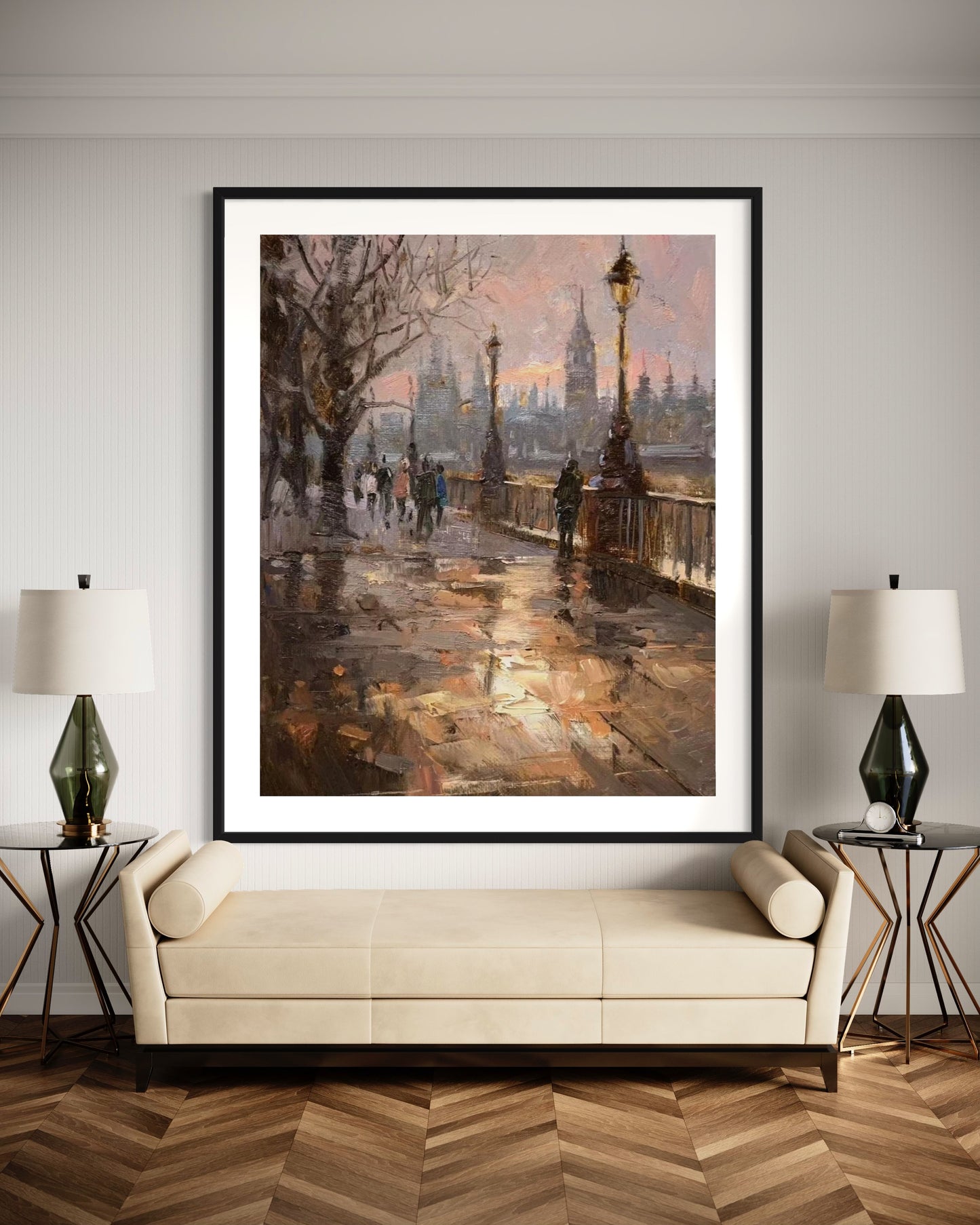 Rainy Evening in London Oil Painting