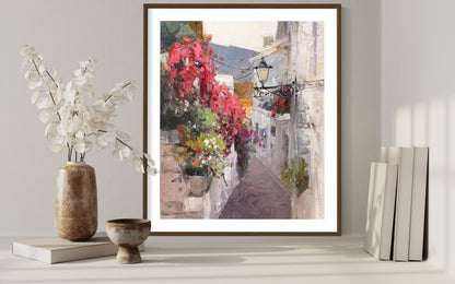 Charming Alleyway with Flowers Oil Painting