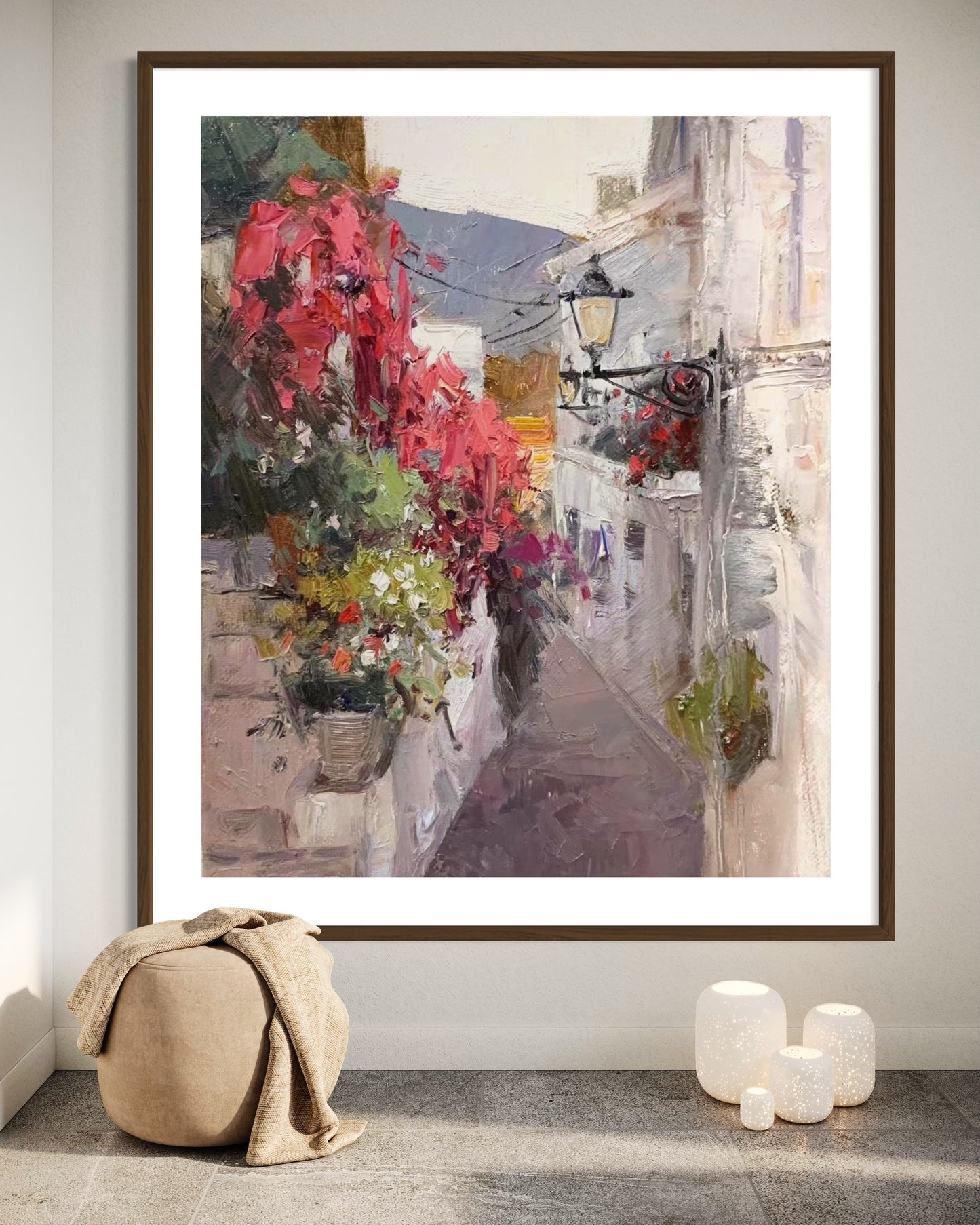 Charming Alleyway with Flowers Oil Painting