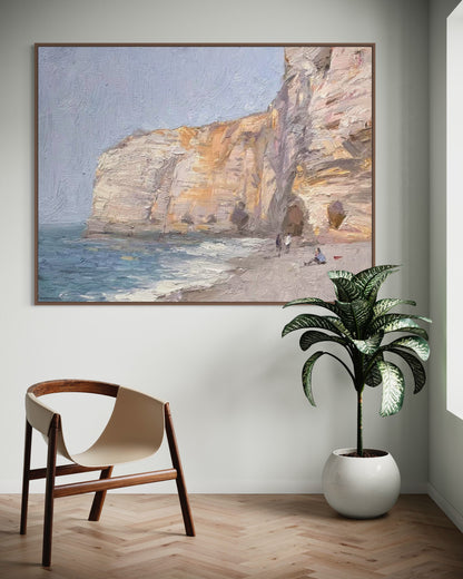 Cliffside Beach in Summer Oil Painting