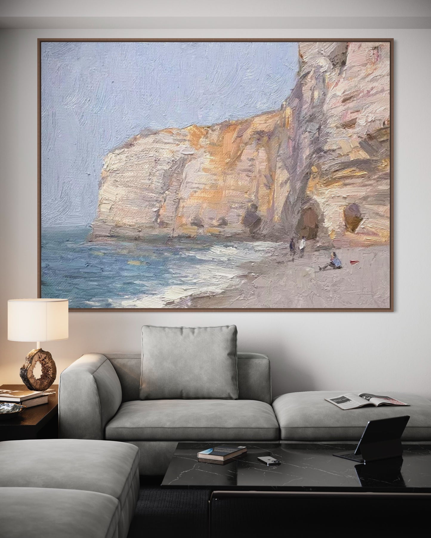 Cliffside Beach in Summer Oil Painting