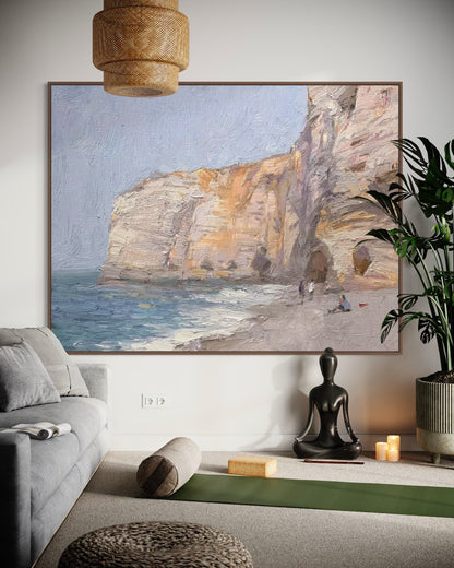 Cliffside Beach in Summer Oil Painting