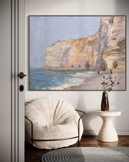 Cliffside Beach in Summer Oil Painting