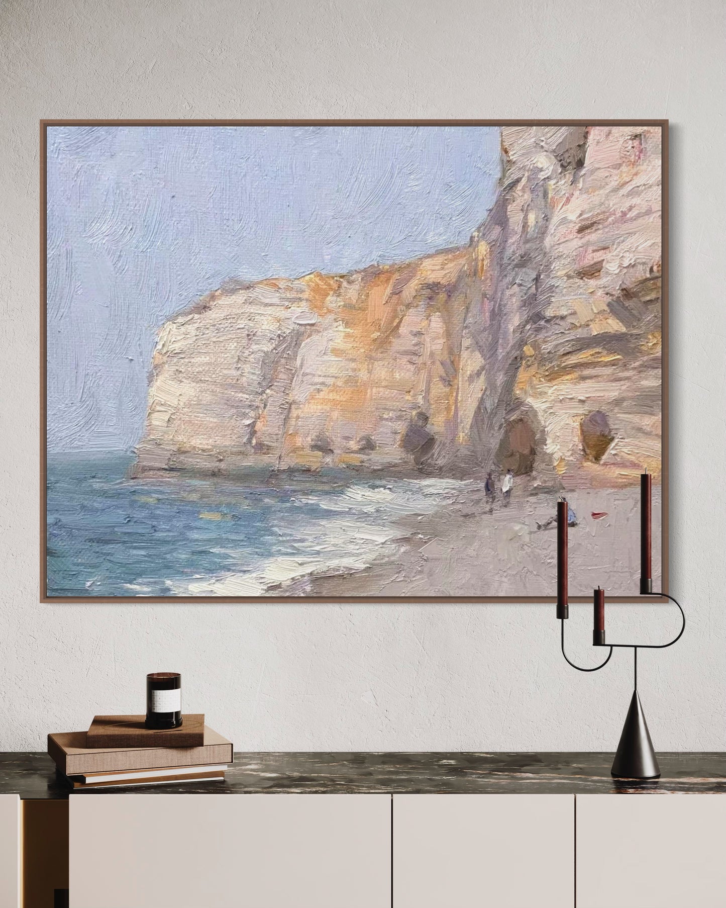 Cliffside Beach in Summer Oil Painting