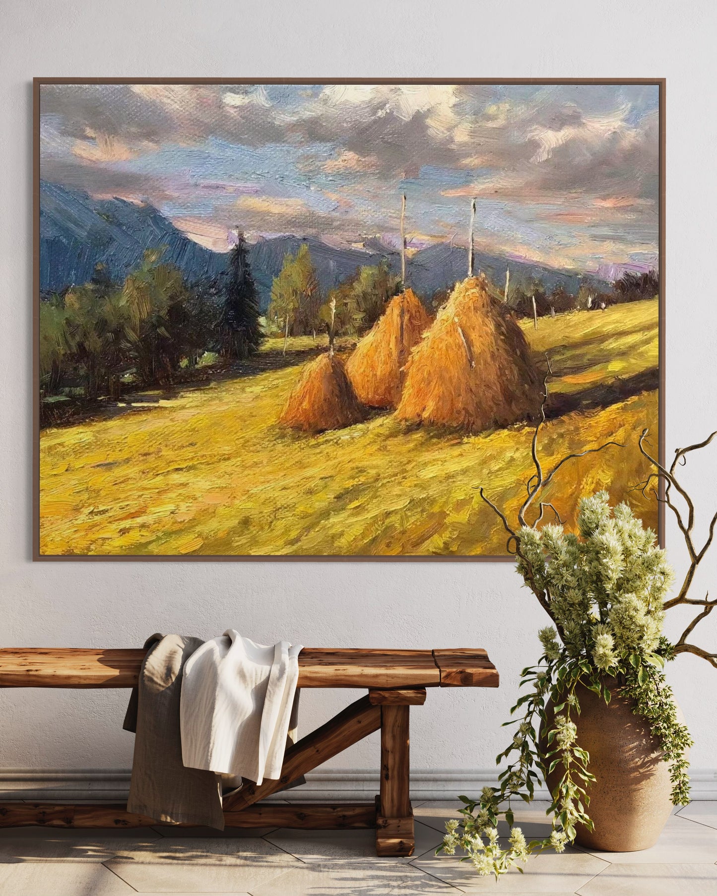 Cottage in a Meadow Oil Painting