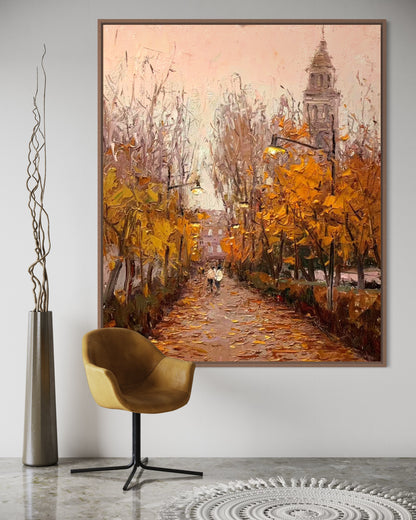 Autumn Cityscape Oil Painting