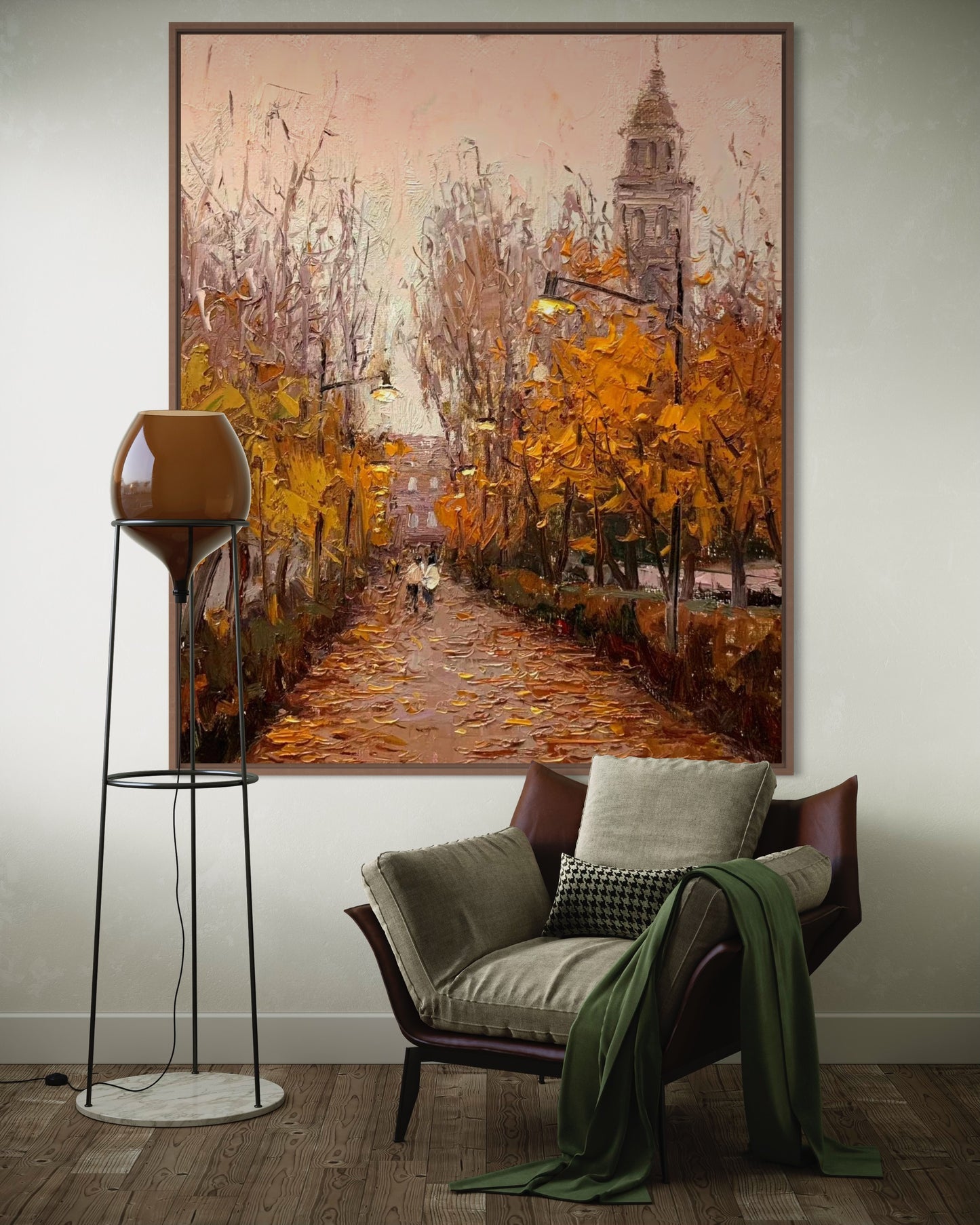 Autumn Cityscape Oil Painting