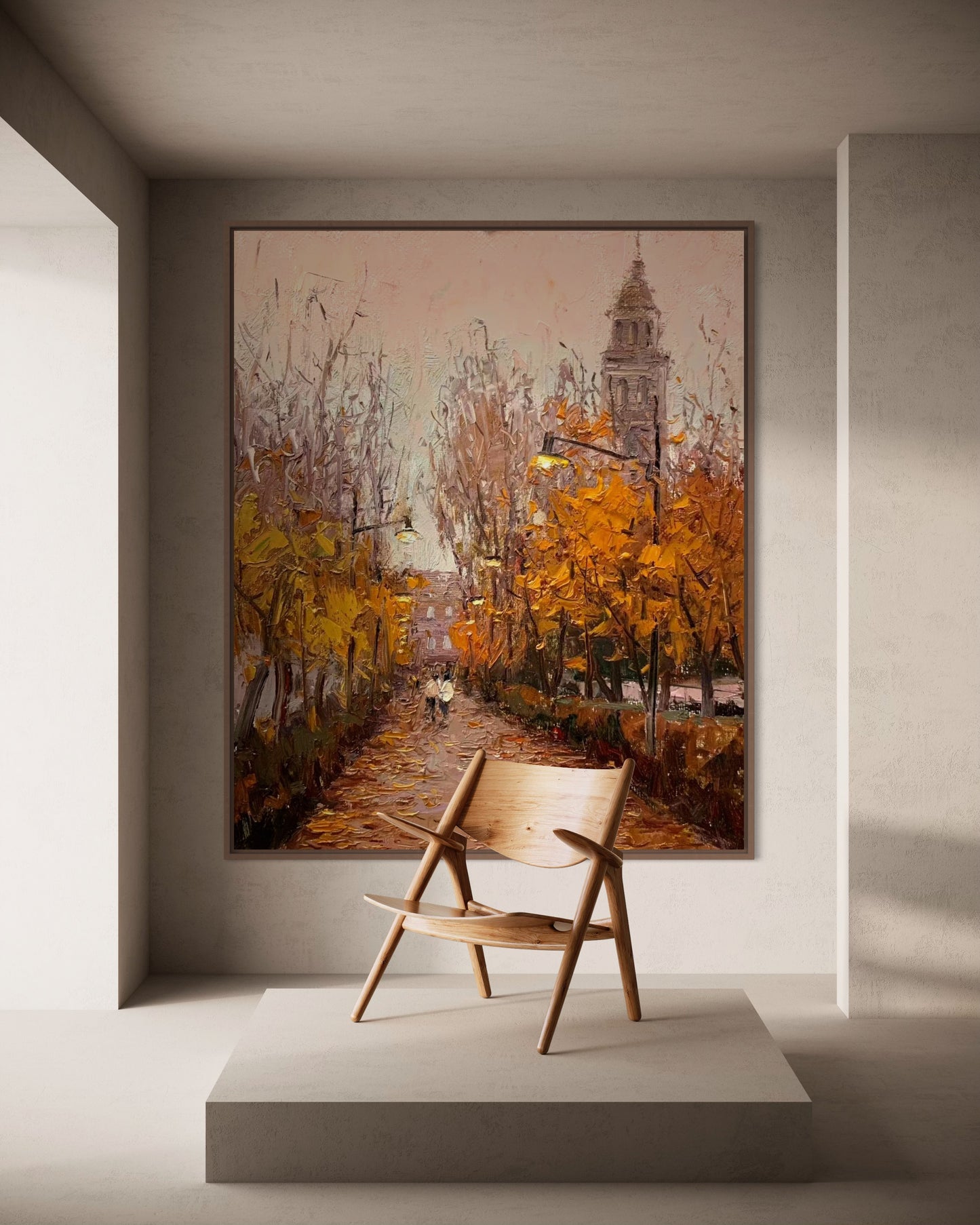 Autumn Cityscape Oil Painting