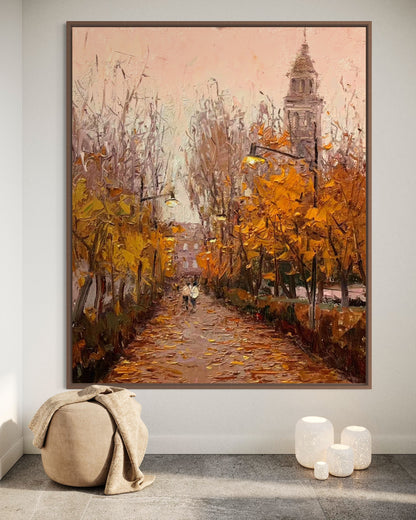 Autumn Cityscape Oil Painting