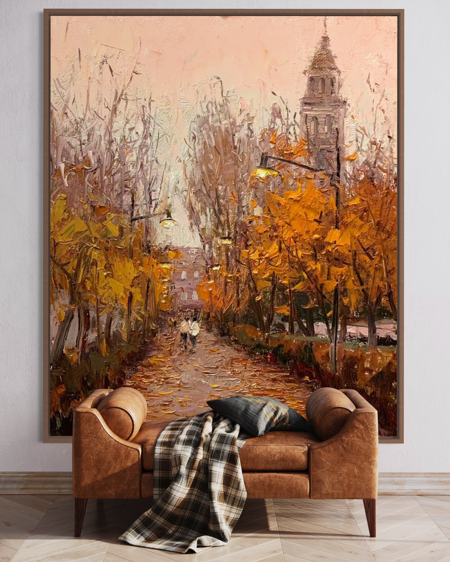 Autumn Cityscape Oil Painting