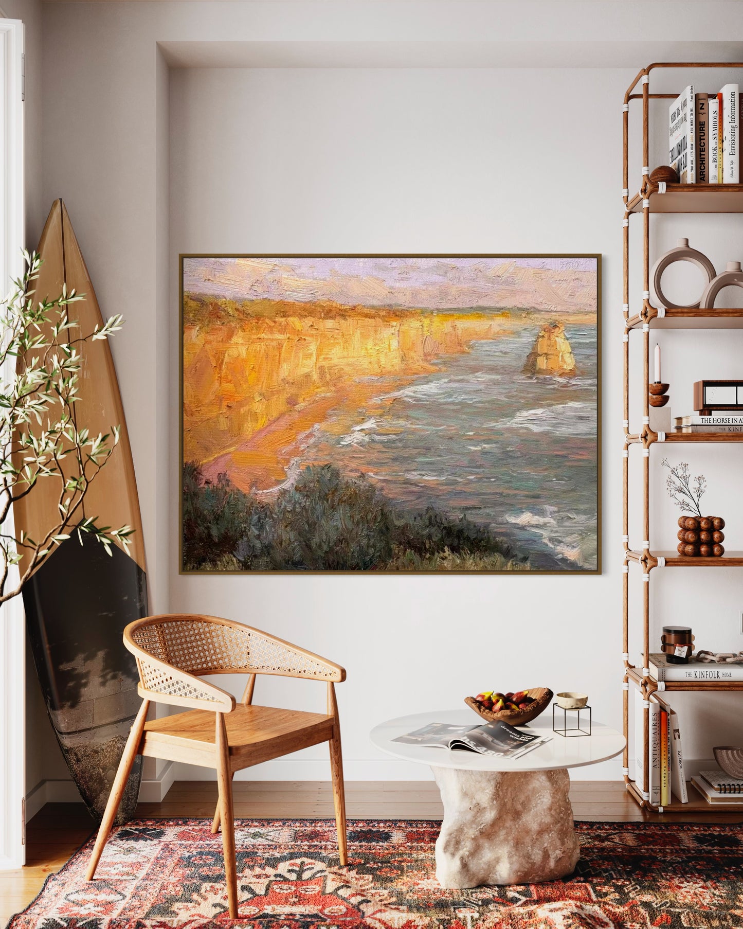 Coastal Cliffs Oil Painting