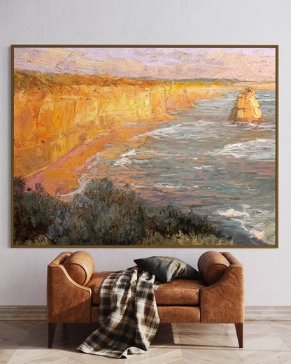 Coastal Cliffs Oil Painting