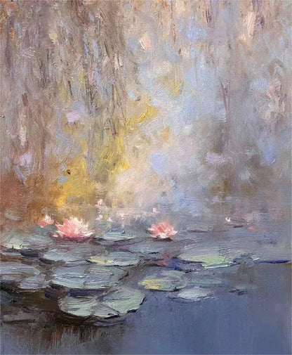 Tranquil Water Lilies Oil Painting