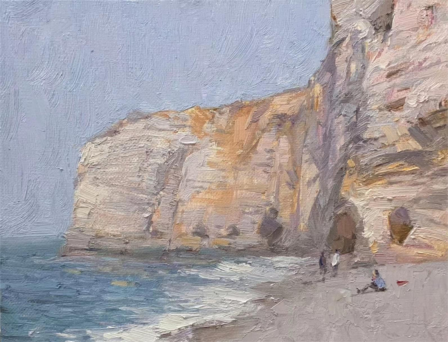 Cliffside Beach in Summer Oil Painting