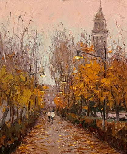 Autumn Cityscape Oil Painting