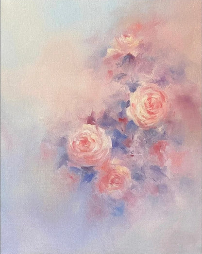 Dreamy Rose Garden Oil Painting