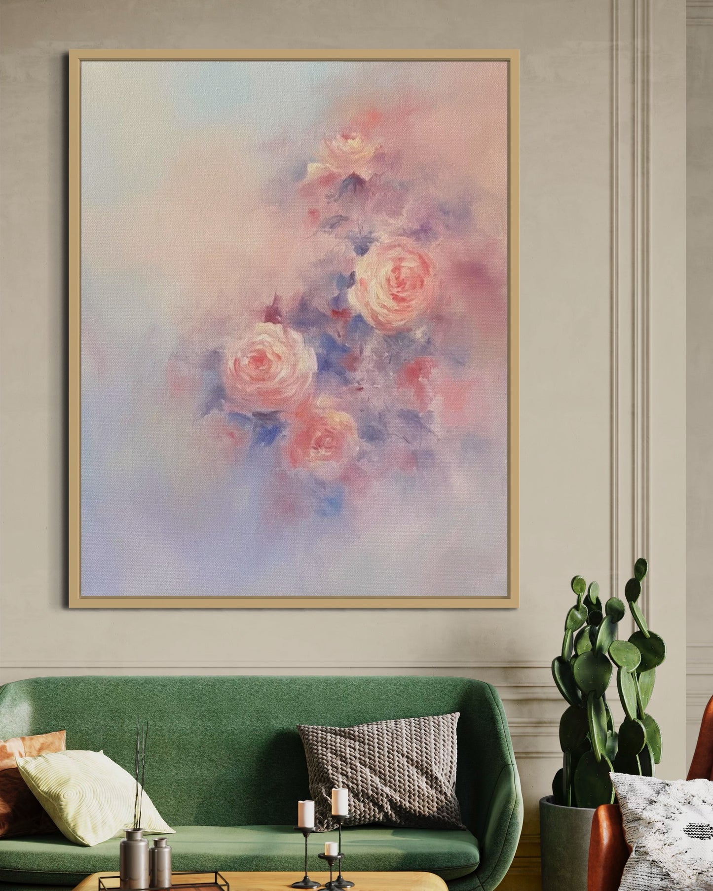 Dreamy Rose Garden Oil Painting