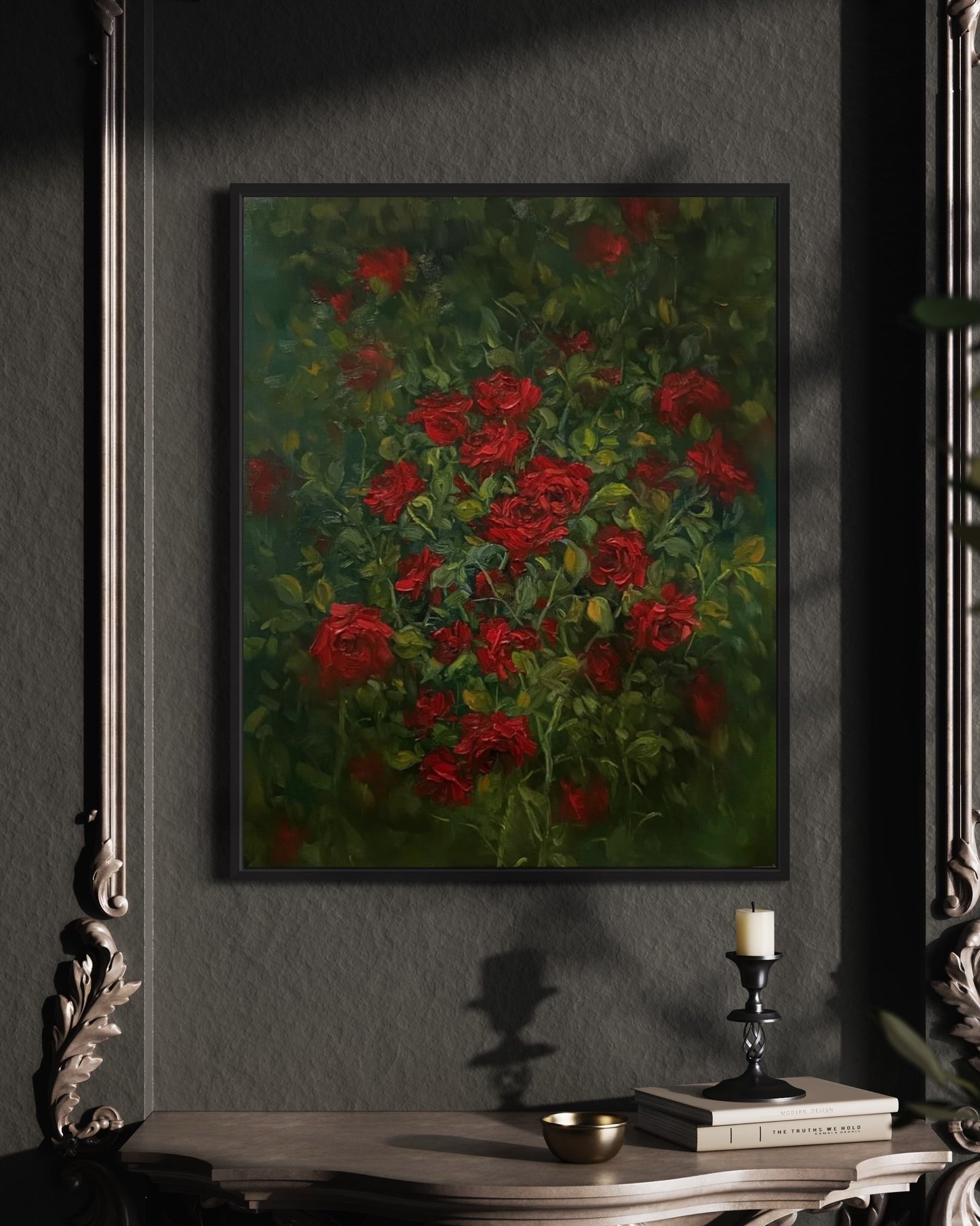 Red Flowers in the Garden Oil Painting