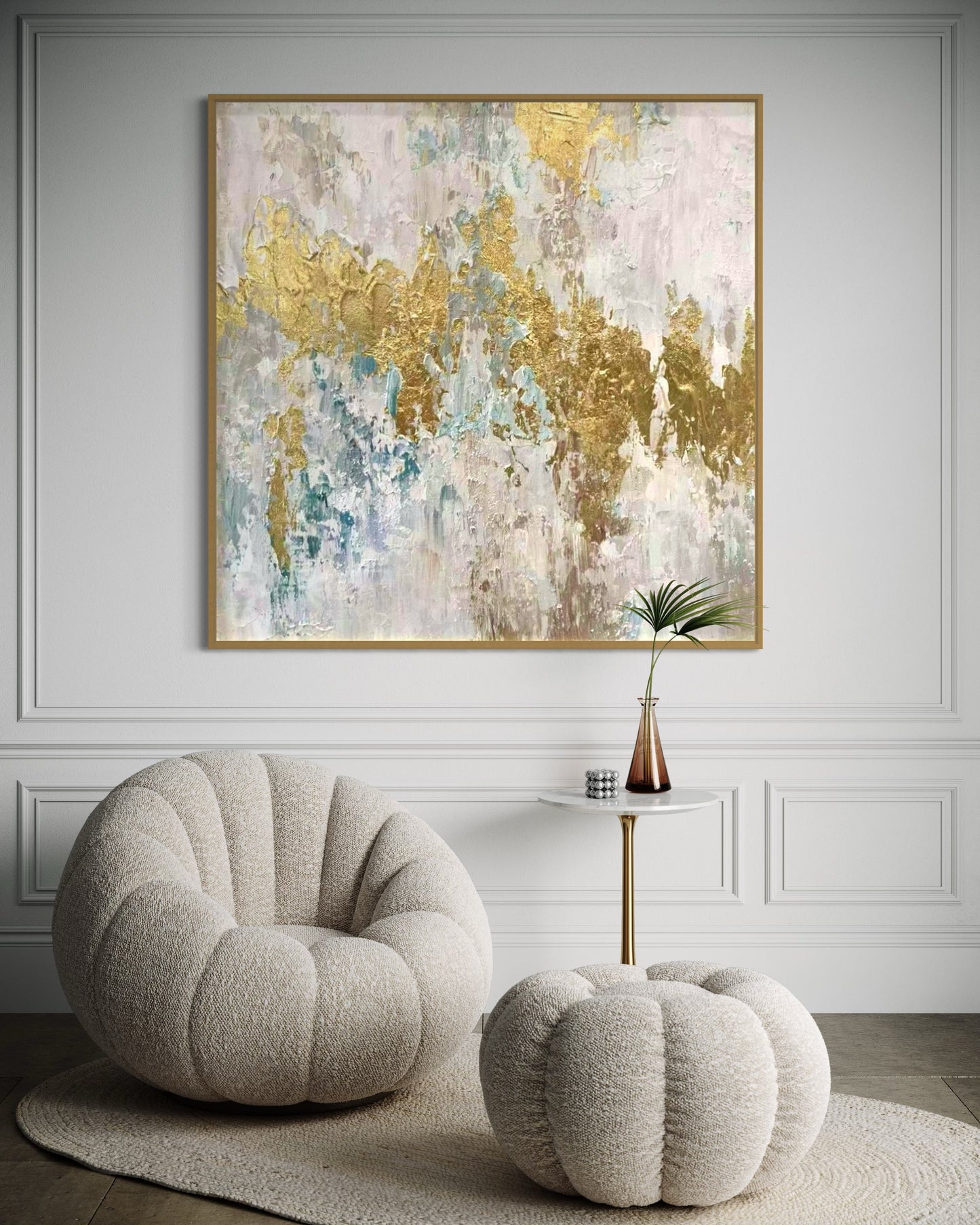 Golden Abstract Oil Painting