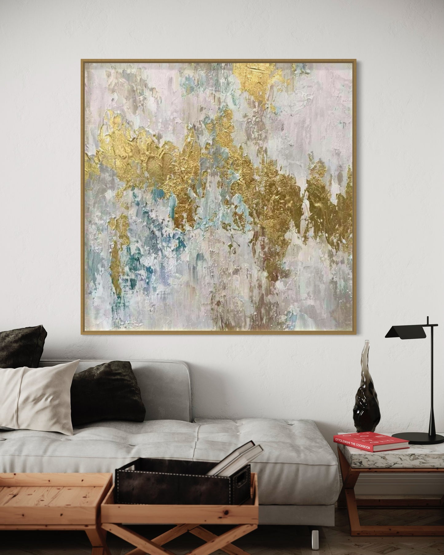 Golden Abstract Oil Painting