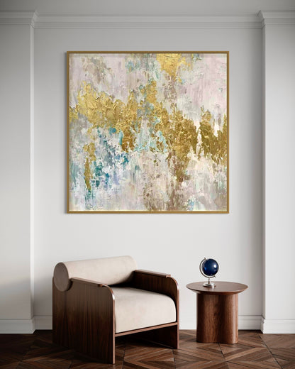 Golden Abstract Oil Painting