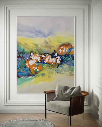 Abstract Nature Acrylic Painting - Flowing Waters