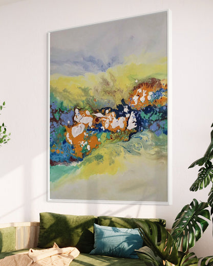 Abstract Nature Acrylic Painting - Flowing Waters