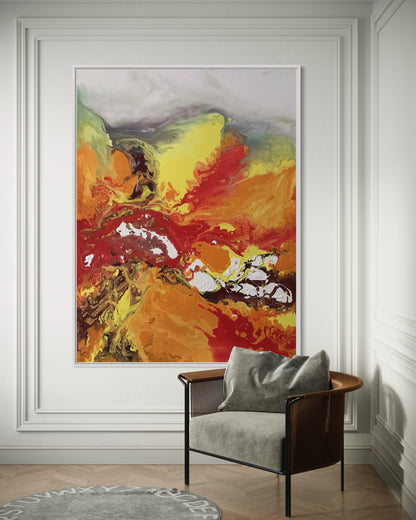 Dynamic Abstract Acrylic Painting
