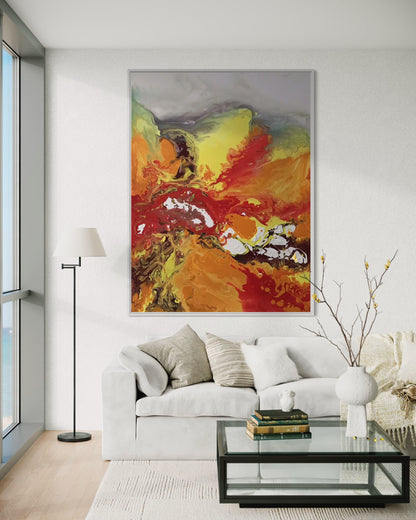 Dynamic Abstract Acrylic Painting