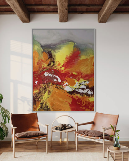 Dynamic Abstract Acrylic Painting