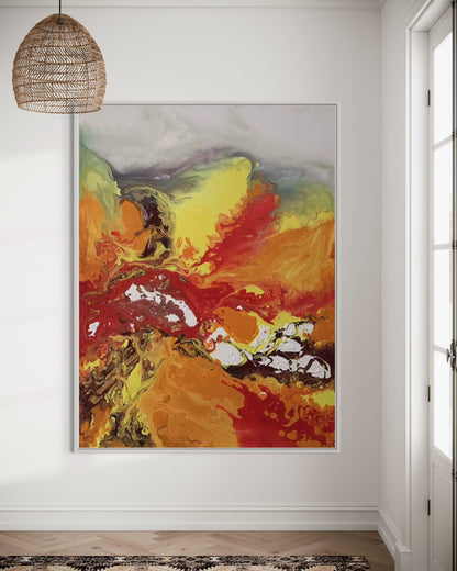 Dynamic Abstract Acrylic Painting