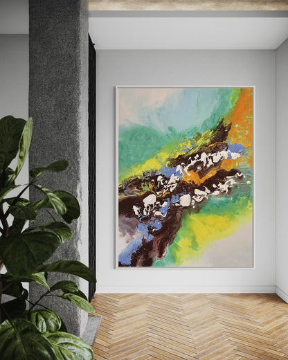 Contemporary Blue and Pink Abstract Art