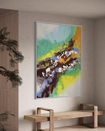 Contemporary Blue and Pink Abstract Art