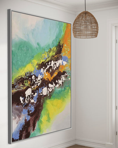 Contemporary Blue and Pink Abstract Art