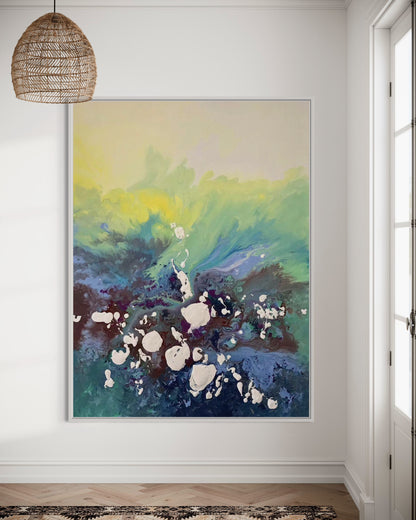 Geometric Black and Beige Abstract Art