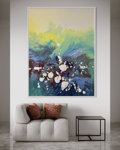 Geometric Black and Beige Abstract Art