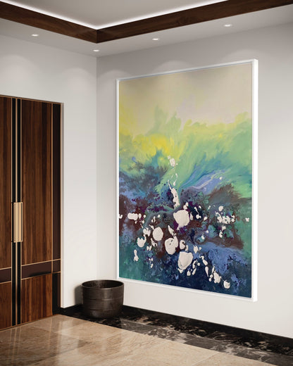 Geometric Black and Beige Abstract Art