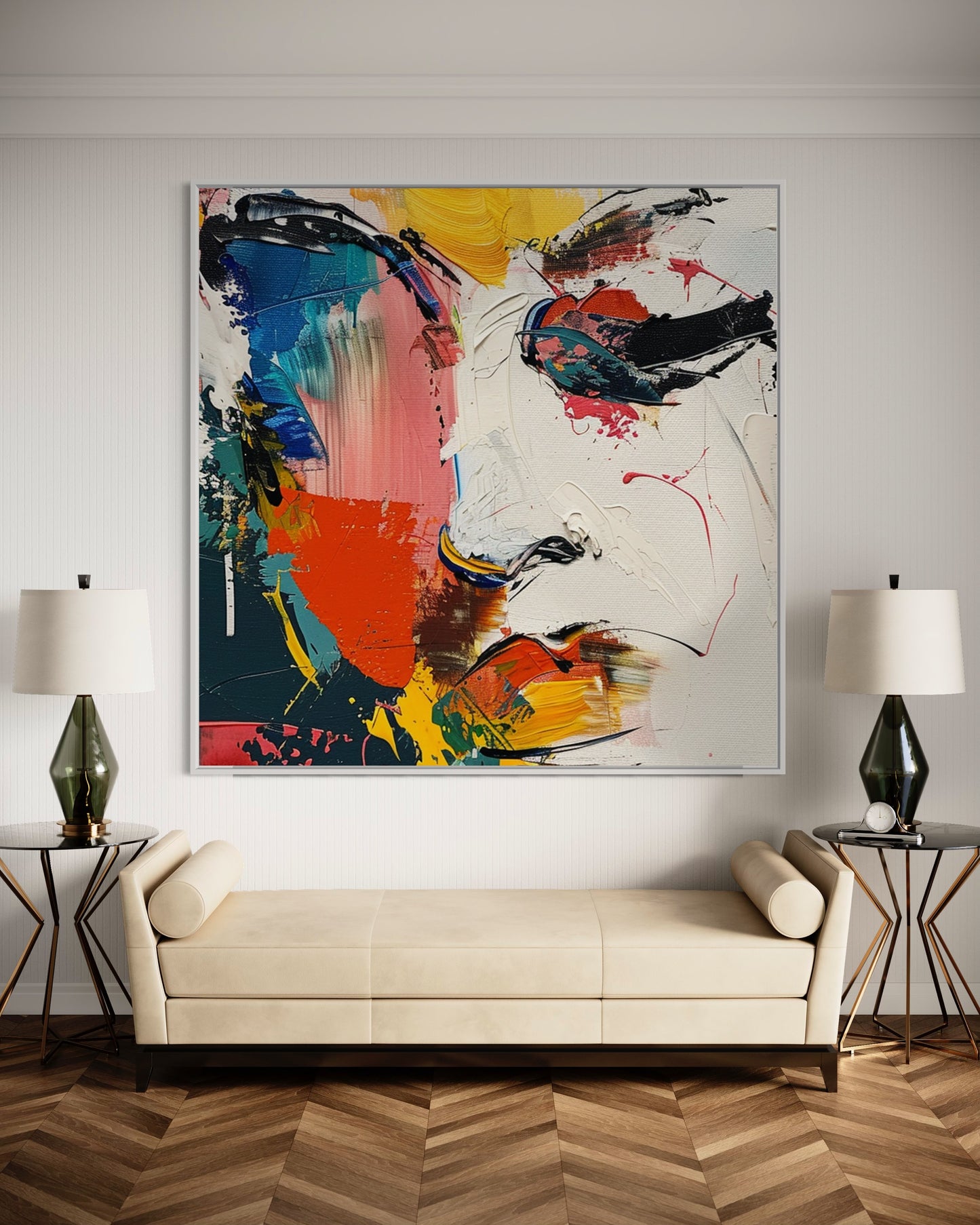 Abstract Face in Vibrant Colors