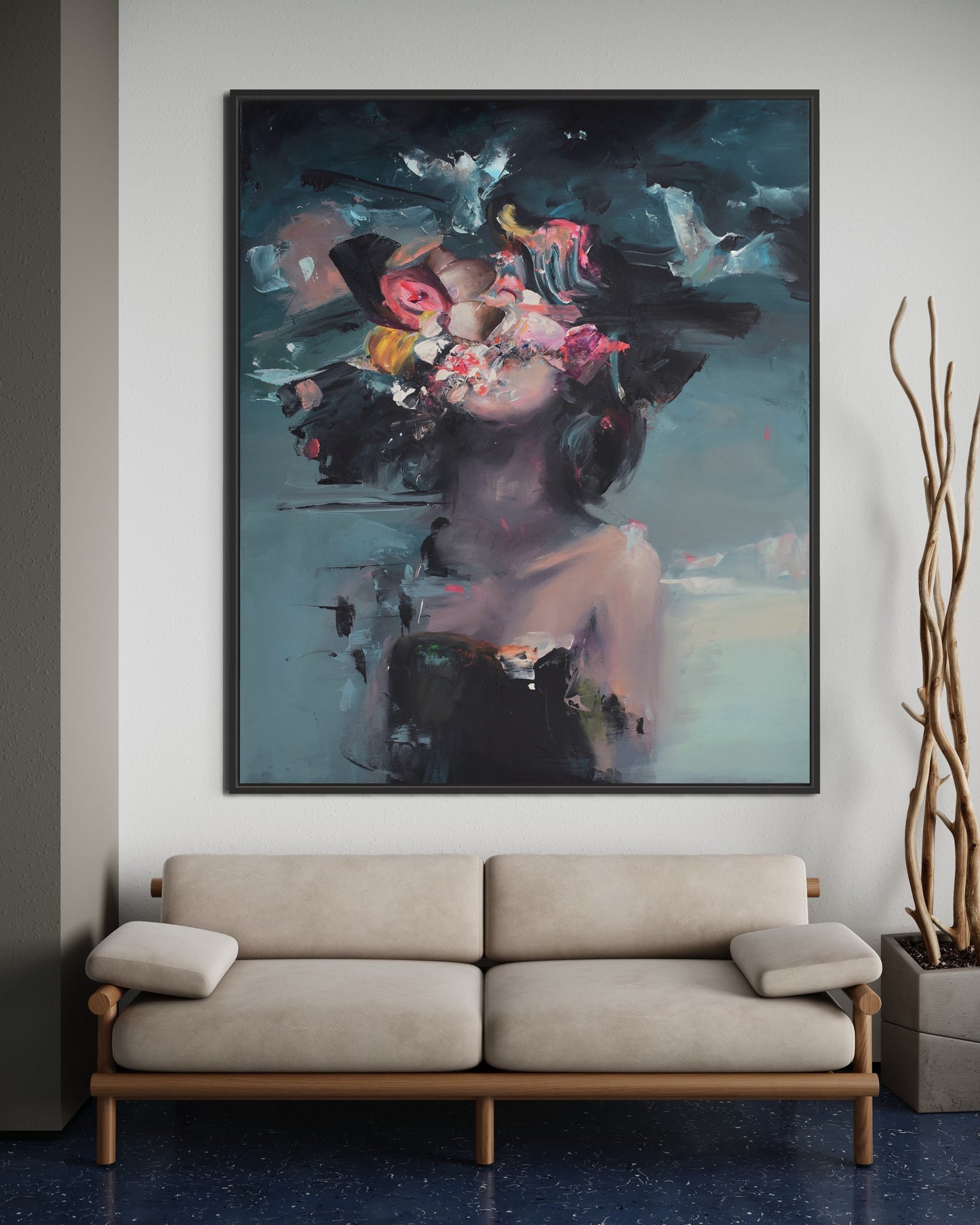 Dreamy Woman with Flowers