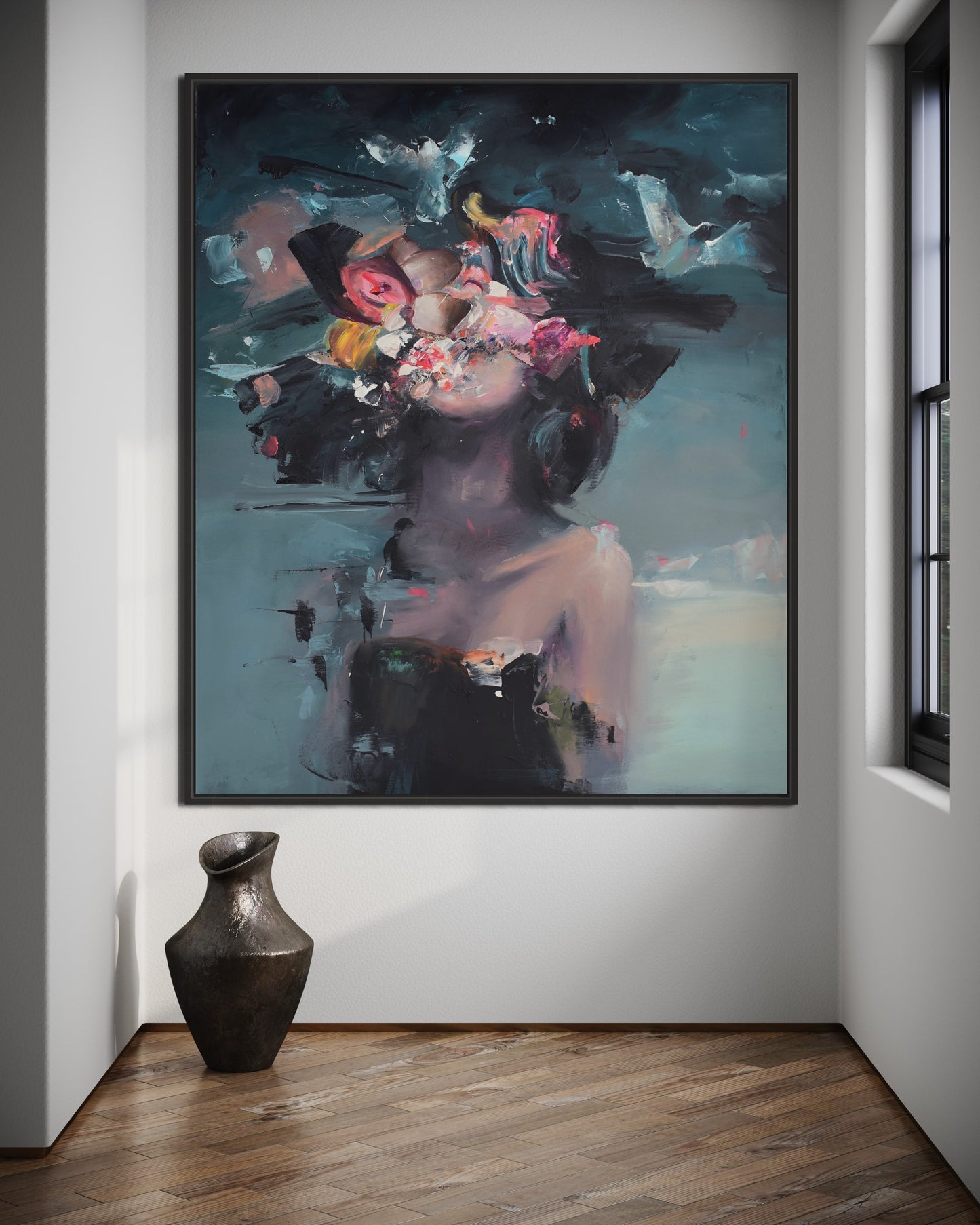 Dreamy Woman with Flowers