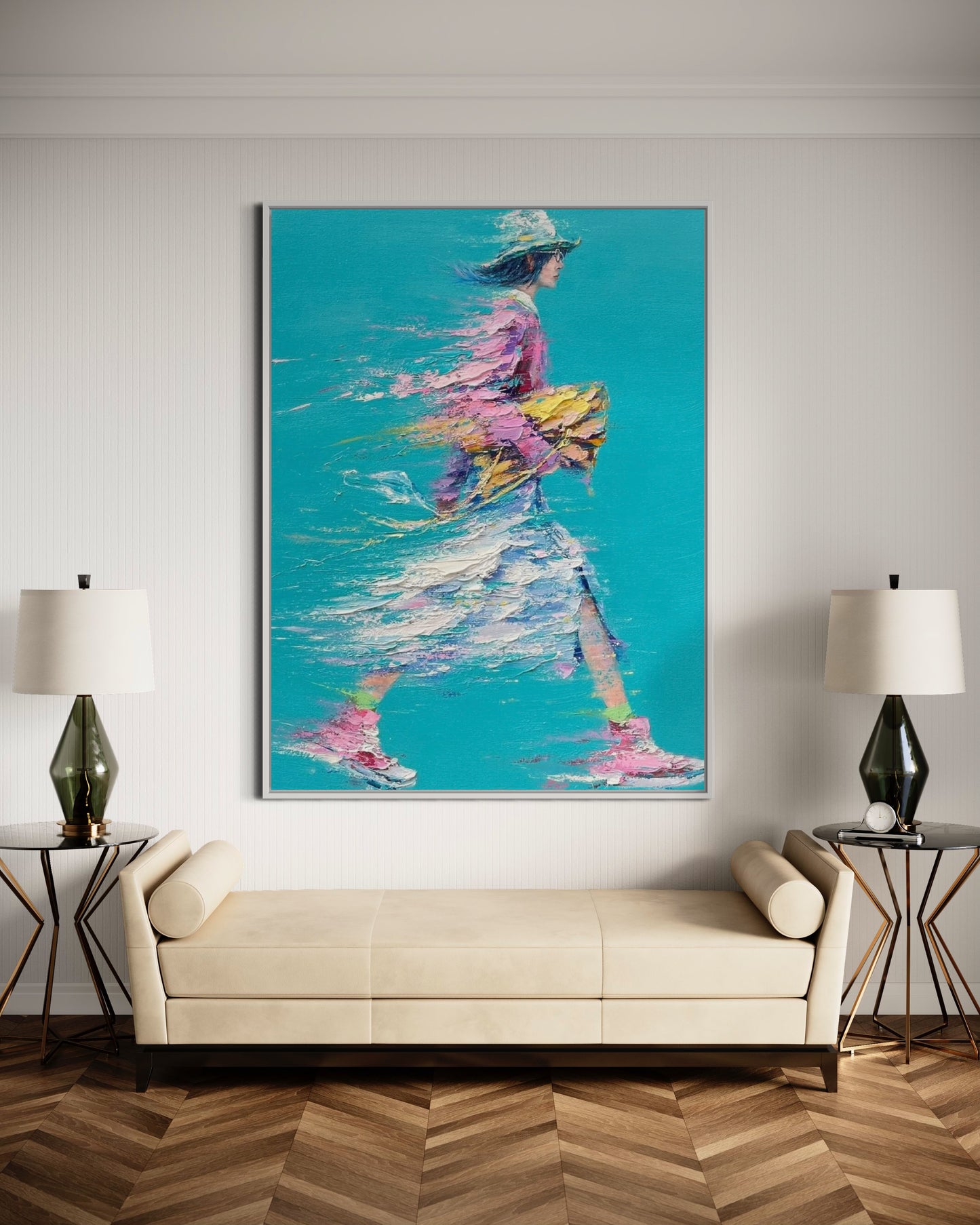 Dynamic Figure in Motion - Blue