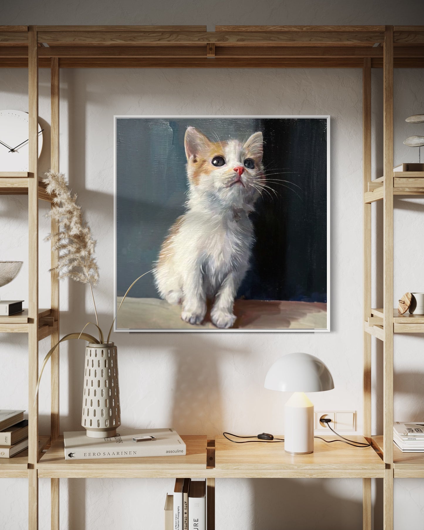 Adorable Kitten Sitting - Custom Pet Portrait Oil Artwork