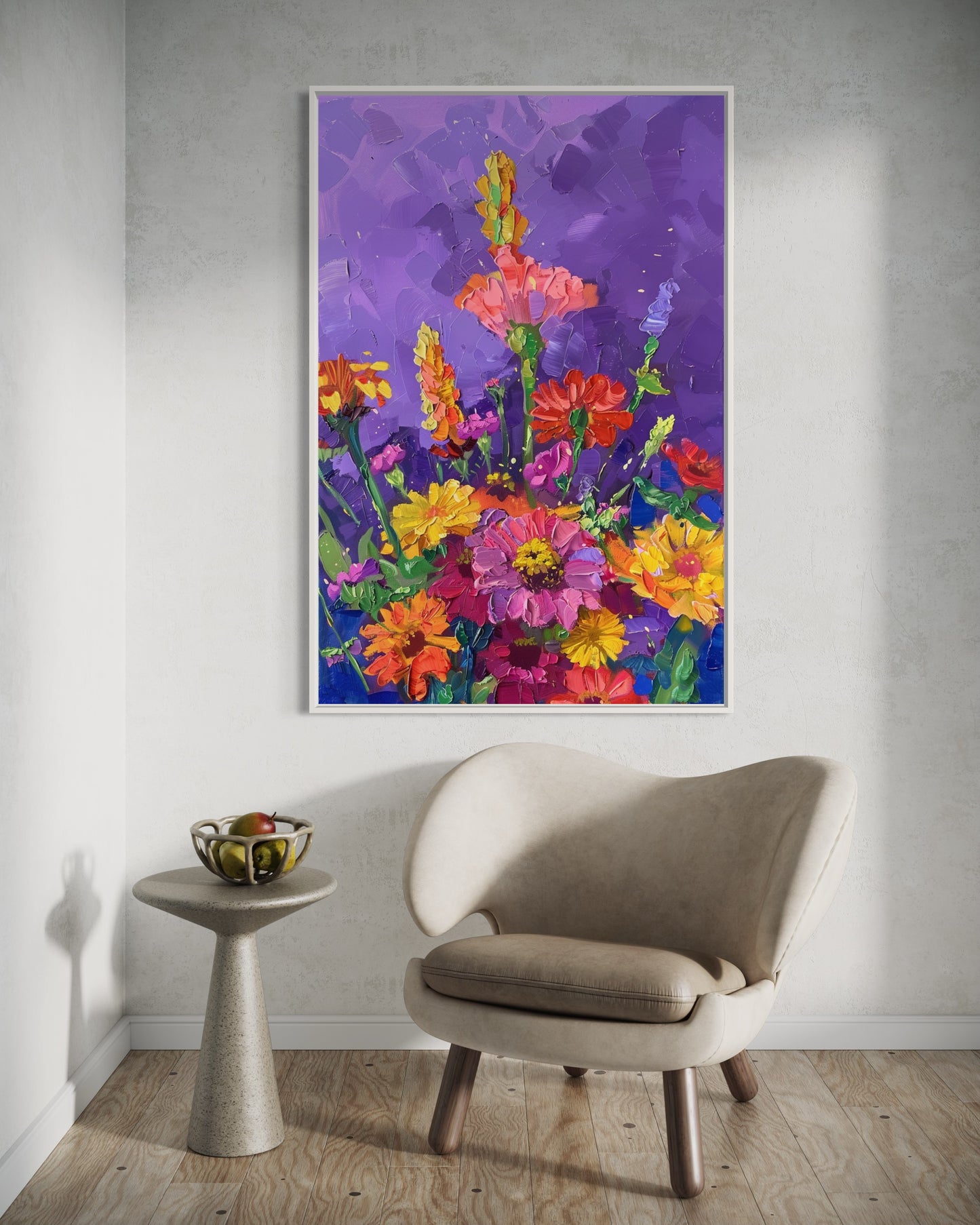 Colorful Wildflower Field Canvas Oil Painting